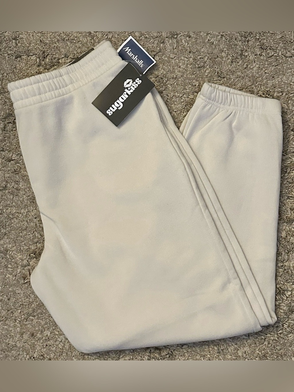 Sugarkiss Women’s Size XL Boyfriend Fit White 2-Pocket Tapered Jogger Pants NWT